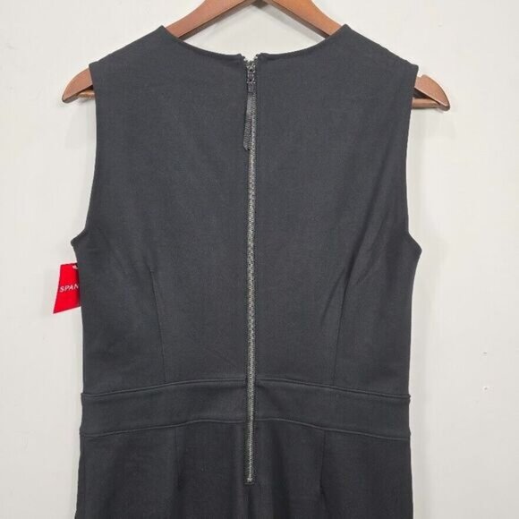 NEW Spanx The Perfect Sleeveless Jumpsuit Medium Black Ponte Flare Career Comfy - Picture 8 of 16